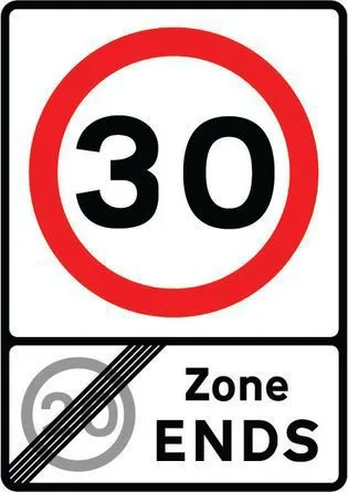 30 - End of 20 Zone