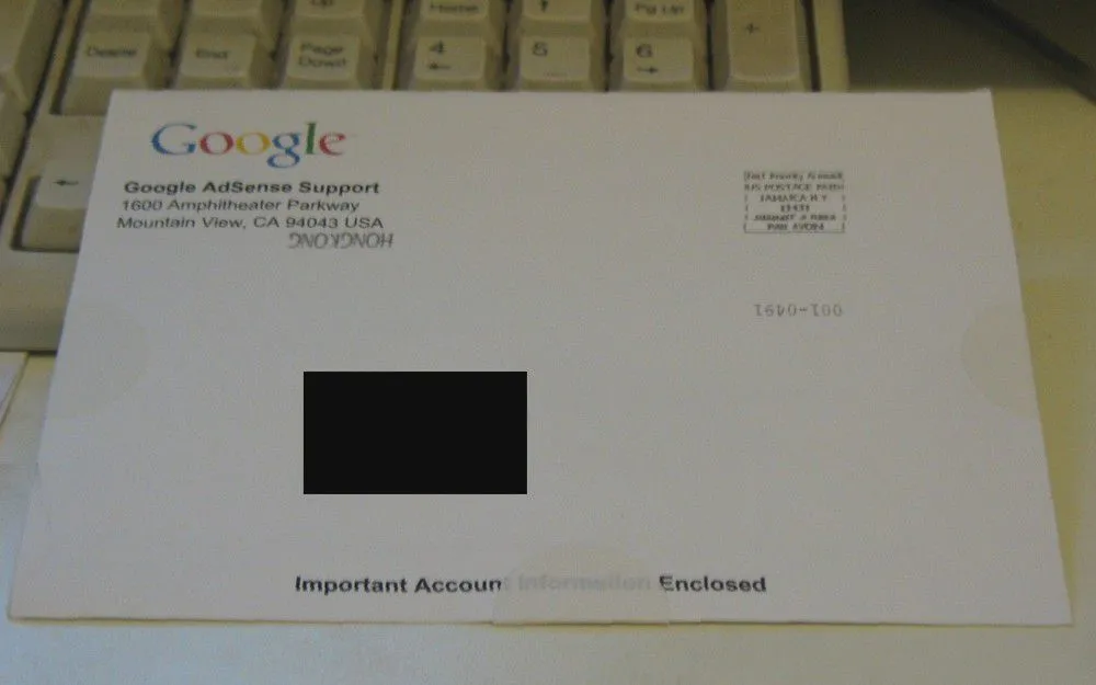 Google AdSense的信件