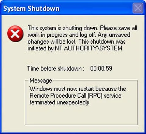Blaster Worm強制關機