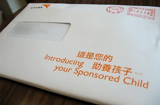 World Vision Child Sponsorship envelope